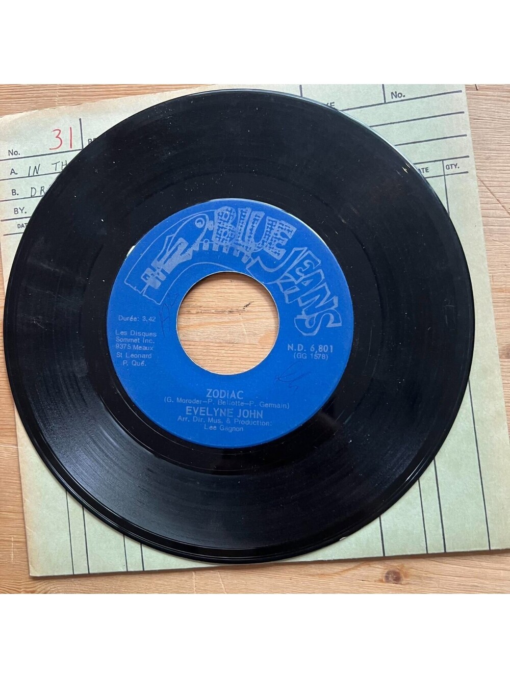 Evelyn John - Zodiac 45rpm VG+ R17